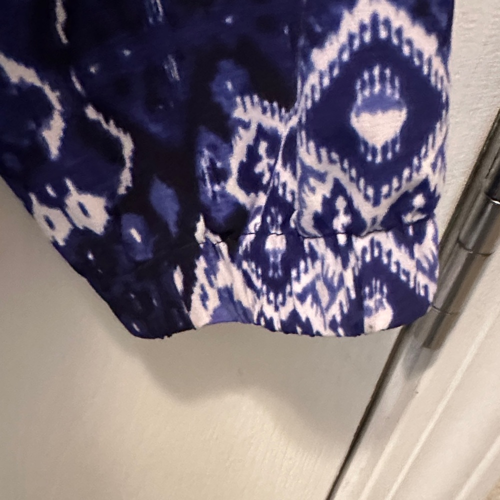 Blue Geometric Zip-Up Jacket - Patterned Lightwei… - image 6